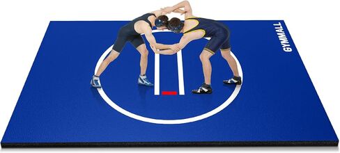 GYMMALL Wrestling Mat 6.6'x10'/10'x10' for Home Outdoor Indoor, 1.2" Thick Foldable XPE Jiu Jitsu Floor Exercise Mat for Gymnastics, PE Training, BJJ, MMA, Martial Art, Grappling, Judo, Boxing, Yoga in Kuwait