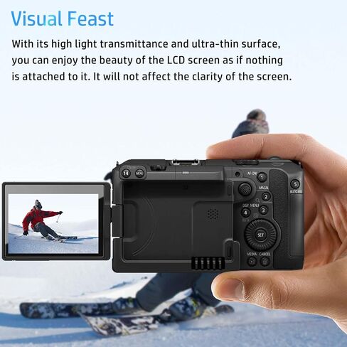 واقي شاشة لكاميرا Canon EOS C50، زجاج مقسى عالي الدقة، صلابة 9 ساعات، خدش، مضاد لبصمات الأصابع، واقي غشاء من الزجاج المقوى لكاميرا Canon EOS C50 [عبوة من قطعتين] in Saudi Arabia