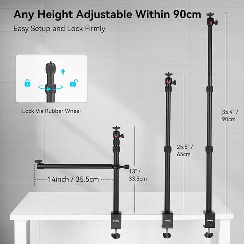 SMALLRIG Bundle Camera Desk Mount Table Stand with Magic Arm, RGB LED Photography Flashlight, 7500mAh in Saudi Arabia