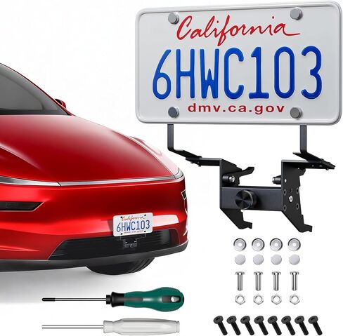 إطار لوحة ترخيص أمامي 2024 لطراز Tesla Y/3 【بدون مثقاب، قفل مخصص】حامل لوحة ترخيص، حامل لوحة ترخيص مضاد للسرقة للطراز Y 2021-2024 والطراز 3 2021-2023 (غير مناسب للطراز 3 2024) in Kuwait