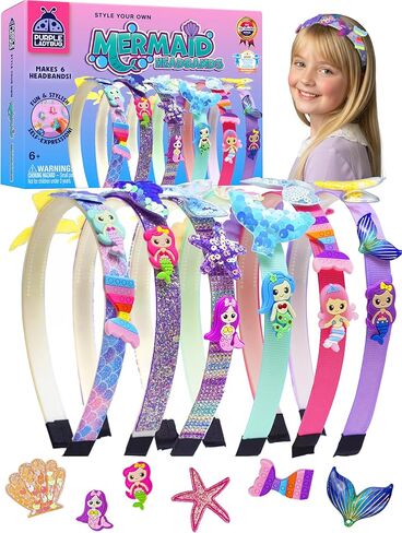 مجموعة أدوات رأس Burple Ladybug Yarn Make For Girls - مجموعة حرفة DIY مع 6 عصابات رأس ، خيوط ملونة ، شرائط ، مقاطع الشعر والغراء ، الفنون والحرفية ممتعة ، هدية عيد ميلاد للفتيات من 5 إلى 12 in Kuwait