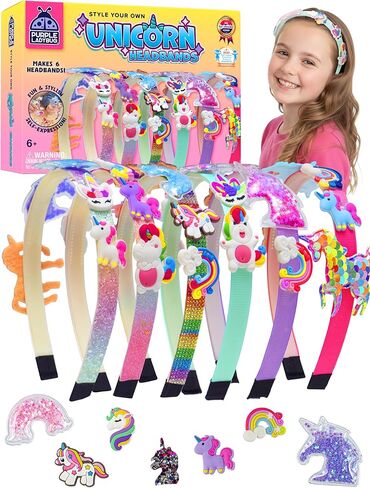 مجموعة أدوات رأس Burple Ladybug Yarn Make For Girls - مجموعة حرفة DIY مع 6 عصابات رأس ، خيوط ملونة ، شرائط ، مقاطع الشعر والغراء ، الفنون والحرفية ممتعة ، هدية عيد ميلاد للفتيات من 5 إلى 12 in Kuwait