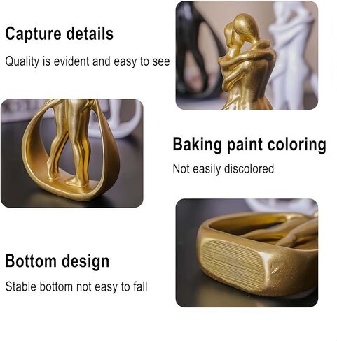 تمثال راتينج للزوجين الشماليين تمثال حب ذهبي رومانسي لديكور المنزل مثالي للأزواج مقاس 5.2 بوصة in Kuwait