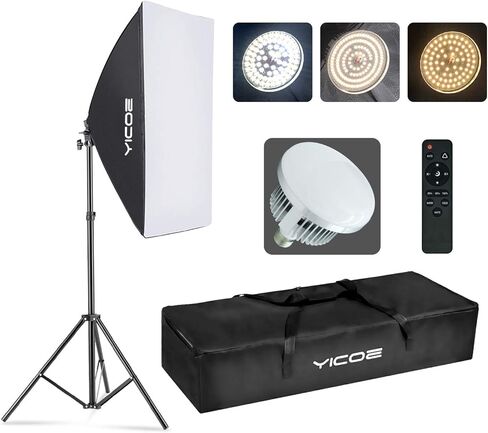Softbox Photography Lighting Kit Professional Photo Studio Equipment 20"X28" Studio Photography Light with 5700K Energy Saving Light Bulb for Filming,YouTube Video,Model,Advertising Shooting in Saudi Arabia