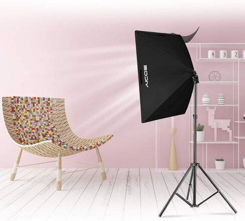 Softbox Photography Lighting Kit Professional Photo Studio Equipment 20"X28" Studio Photography Light with 5700K Energy Saving Light Bulb for Filming,YouTube Video,Model,Advertising Shooting in Saudi Arabia