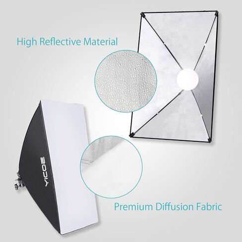 Softbox Photography Lighting Kit Professional Photo Studio Equipment 20"X28" Studio Photography Light with 5700K Energy Saving Light Bulb for Filming,YouTube Video,Model,Advertising Shooting in Saudi Arabia