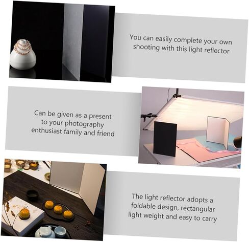 2 Pcs A4 Photography Reflector Cardboard Light Reflectors Portable Foldable Light Diffuser for Photo Studio Still Life Lighting Accessories in Kuwait