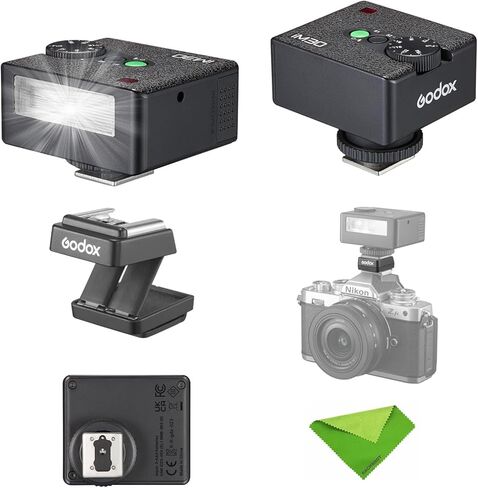 Godox iM30 Mini Flash+Hot Shoe Riser, Recycle Time≈3.6s, GN≈15, for Canon, Fuji, Sony, Nikon, Panasonic, Olympus, Pentax and Other SLR Cameras with Single Contact Hot Shoe (Without Battery) in Saudi Arabia