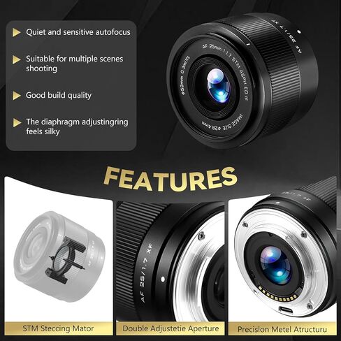 25mm f/1.7 APS-C Prime Lens for Fujifilm X-Mount - Fast Autofocus Large Aperture Lens Compatible with Fuji X-T30 X-T3 X-T4 X-E4 X-S10 X-Pro3 X-T100 X-A7 - Ideal for Portraits & Low Light Photography in Kuwait