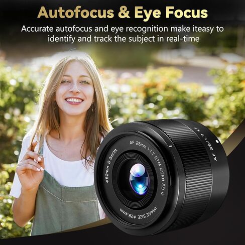 25mm f/1.7 APS-C Prime Lens for Fujifilm X-Mount - Fast Autofocus Large Aperture Lens Compatible with Fuji X-T30 X-T3 X-T4 X-E4 X-S10 X-Pro3 X-T100 X-A7 - Ideal for Portraits & Low Light Photography in Kuwait