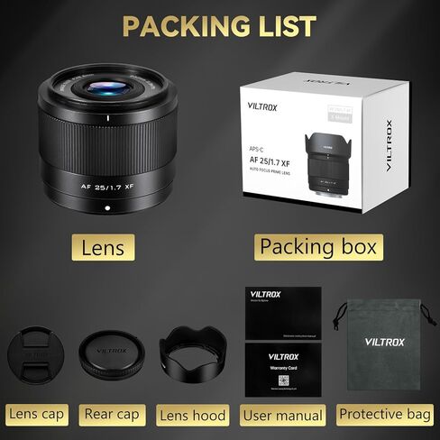 25mm f/1.7 APS-C Prime Lens for Fujifilm X-Mount - Fast Autofocus Large Aperture Lens Compatible with Fuji X-T30 X-T3 X-T4 X-E4 X-S10 X-Pro3 X-T100 X-A7 - Ideal for Portraits & Low Light Photography in Kuwait