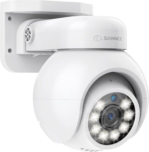 كاميرا SANNCE 4K 8MP PoE IP بشكل قبة مع ميكروفون/صوت، كاميرا أمان PT رؤية ليلية خارجية 100 قدم مقاومة للماء IP66 زاوية واسعة داخلية 2.8 مم تسجيل 24/7 in Saudi Arabia