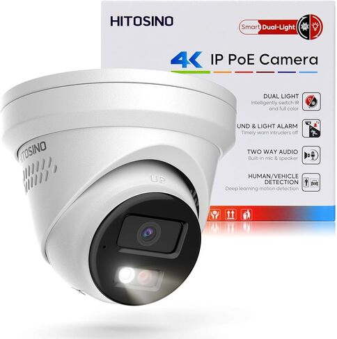8MP Outdoor Dome PoE Camera - 4K IP Camera with Mic/Audio, Human/Vehicle Detection, Smart Hybrid Color Night, 2.8mm 114°FoV, IP67, IK08 vandalproof, H.265+, 3-Axis, 120db WDR, SD Card Slot in Kuwait