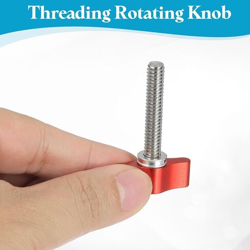 PATIKIL Clamping Screw Knob 1/4" x 1.89", 2Pcs Aluminum Alloy t Shaped Camera Thumb Screws for DSLR Flash Bracket Photography Light Stand Adapter Action Sports Camera Mounting System, Red in Saudi Arabia