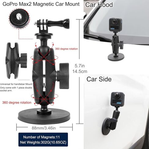 مجموعة ملحقات PellKing لـ Gopro Max2، تتضمن حقيبة حمل مع حزام، حامل ثلاثي القوائم لعصا سيلفي 135 سم، حامل المقود، حامل مغناطيسي، 4 قطع من حزام الجسم، حافظة سيليكون، ملصق لاصق وغيرها in Saudi Arabia