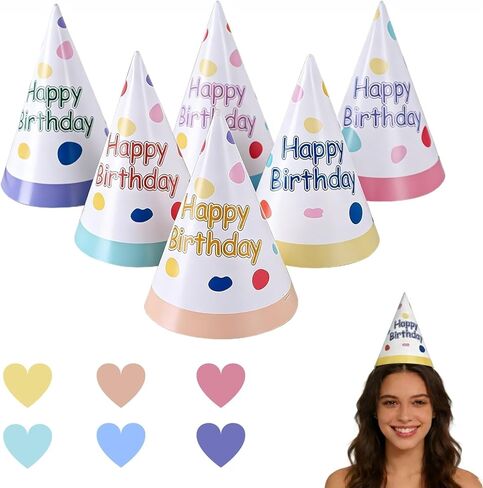 Fvumhlaoog 12-Pack Pre-Assembled Party Hats with Elastic Bands – No Assembly Needed, Fun Birthday Party Supplies, Wedding & Anniversary Decorations, Adult & Pet Photo Props in Kuwait