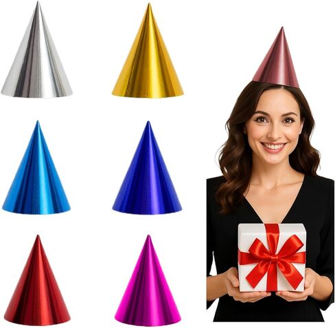 Fvumhlaoog 12-Pack Pre-Assembled Party Hats with Elastic Bands – No Assembly Needed, Fun Birthday Party Supplies, Wedding & Anniversary Decorations, Adult & Pet Photo Props in Kuwait