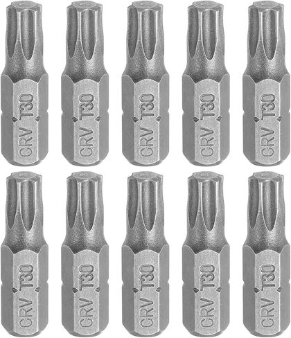 HARFINGTON 10pcs Torx Screwdriver Bit 1/4" Hex Shank T8 Head 1" Length CR-V Steel 6 Point Security Drill Bits for Repair Work Electric Screw Driver in Saudi Arabia