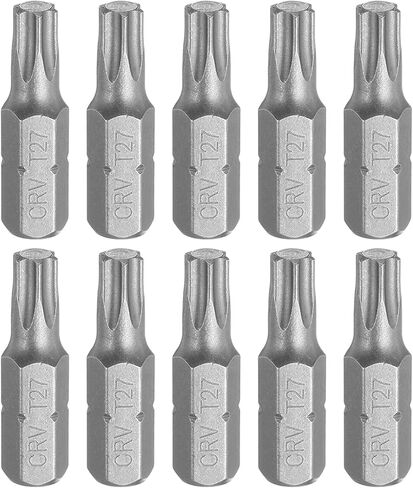 HARFINGTON 10pcs Torx Screwdriver Bit 1/4" Hex Shank T8 Head 1" Length CR-V Steel 6 Point Security Drill Bits for Repair Work Electric Screw Driver in Saudi Arabia
