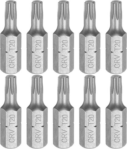 HARFINGTON 10pcs Torx Screwdriver Bit 1/4" Hex Shank T8 Head 1" Length CR-V Steel 6 Point Security Drill Bits for Repair Work Electric Screw Driver in Saudi Arabia
