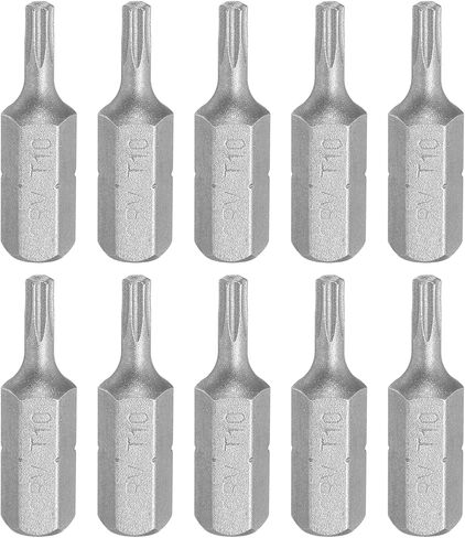 HARFINGTON 10pcs Torx Screwdriver Bit 1/4" Hex Shank T8 Head 1" Length CR-V Steel 6 Point Security Drill Bits for Repair Work Electric Screw Driver in Saudi Arabia