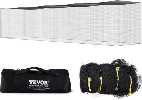 VEVOR Baseball Batting Netting, 35x10x10 FT Softball Baseball Batting Hitting Training Net, Professional Practice Portable Pitching Cage, Heavy Duty Enclosed PE Net, with Door & Carry Bag (NET ONLY) in Saudi Arabia
