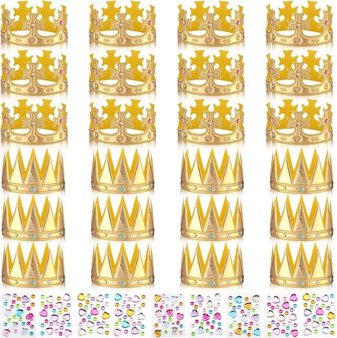 Yaomiao 44 PCS Crowns for Kids Princess Tiaras Crowns Bulk Diamond Sticker Making Making Make for Birthday Forms Supplies in Kuwait