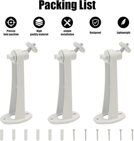 3PCS Extremely Long 6 in Camera Mount for eufy camera mount eufyCam 2C/2C Pro, 3C/S300, for SoloCam S220/C210, Adjustable Wall Mount Brackets Indoor/Outdoor, Aluminum Alloy Rust-Proof and Durable in Saudi Arabia
