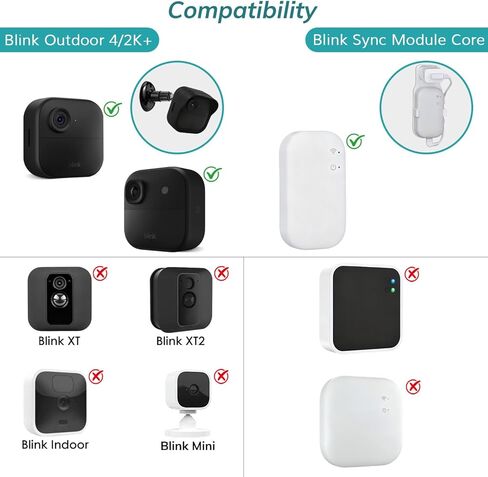 حامل كاميرا على الحائط لـ Blink Outdoor 4/2K+، 5 عبوات من غطاء السيليكون المقاوم للطقس وقابل للتعديل 360 درجة مع منفذ وحدة مزامنة وميض لنظام الكاميرا Blink Outdoor 4/2K+ (أسود) in Kuwait