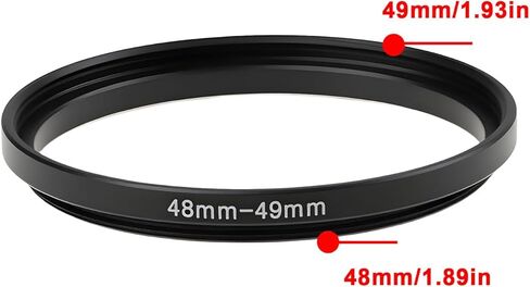 Create idea 2PCS 48-49mm Camera Lens Filter Step-Up Ring Adapter Allows 49mm Filters and Hoods on 48mm Thread in Saudi Arabia