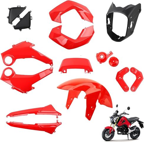 مجموعة هدايا الدراجات النارية Mokuo مصنوعة من مادة ABS متوافقة مع Honda Grom Msx 125 SF 2013-2016، لون أخضر تفاحي in Saudi Arabia