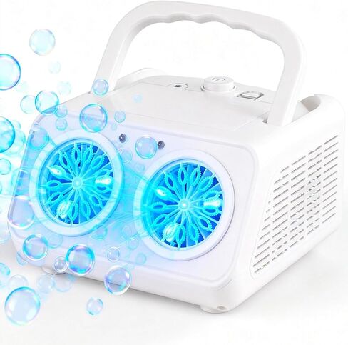 Machine Machine Machine Maker For Kids مع اثنين من المعجبين ، أو سد أو بطارية تعمل الفقاعات المنفاخ ، 20000+ فقاعات في الدقيقة في عيد ميلاد الزفاف في الهواء الطلق هالوين in Kuwait