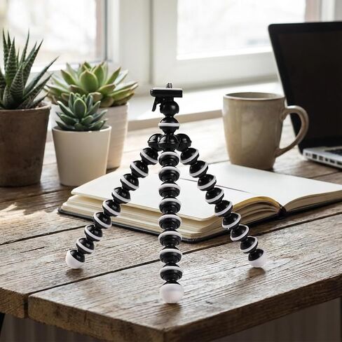Portable Mini Tripod Stand - Adjustable Stainless Steel Desktop Holder for Smartphones Projectors and Live Streaming Cameras in Saudi Arabia