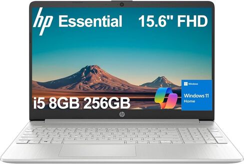 HP 15 LAPTOP (15.6 "FHD Anti-Glare ، معالج Intel Core i5 ، ذاكرة الوصول العشوائي 16 جيجابايت ، 512 جيجابايت SSD) للأعمال التجارية ، الطالب ، المنزل ، عمر بطارية طوله 10 ساعات ، النوع C ، HDMI ، Numpad ، Wi-Fi ، WINDOWS 11 Home ، Silver ، Silver in Kuwait