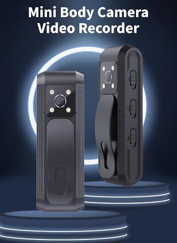 Diyeeni Body Camera with Audio and Video Recording, HD 1080P Body Cam with Auto Night Vision, Motion Detection, Personal Camcorder Sport Action Camera for Outdoors Activities in Saudi Arabia