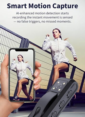 Diyeeni Body Camera with Audio and Video Recording, HD 1080P Body Cam with Auto Night Vision, Motion Detection, Personal Camcorder Sport Action Camera for Outdoors Activities in Saudi Arabia