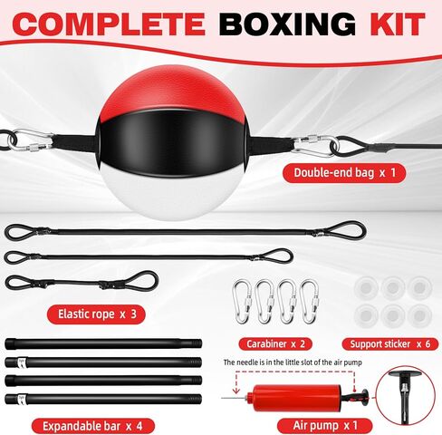 Doorway Punching Bag Double End Bag for Boxing, No Wall Installation Boxing Training Set with Bungee Cords, Double End Punching Ball Striking Equipment for Training at Home & Gym in Saudi Arabia