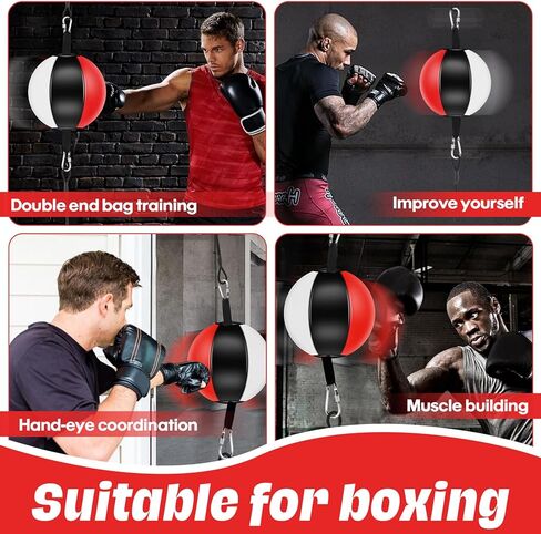 Doorway Punching Bag Double End Bag for Boxing, No Wall Installation Boxing Training Set with Bungee Cords, Double End Punching Ball Striking Equipment for Training at Home & Gym in Saudi Arabia