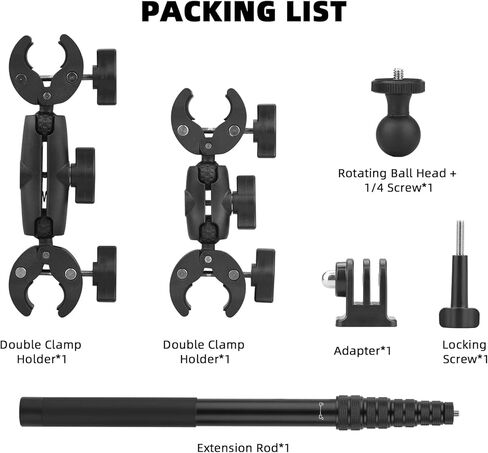 BRDRC Motorcycle Mount for Insta360 X5 X4, Bike Handlebar Clamp Mounts 59" Invisible Selfie Stick Bundle Kit for Insta 360 X5 X4 X3 X2 X ONE, for DJI OSMO 360, for GoPro Camera Accessories in Saudi Arabia