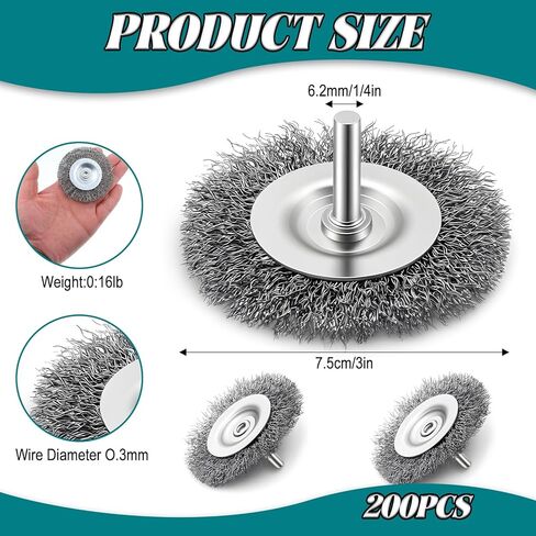 SHENLIU 20 Pcs 3 Inch Stainless Steel Wire Wheel Brushes for Drill with 1/4-Inch Shank, Die Grinder Wire Wheels for Power Operated Grinders in Saudi Arabia