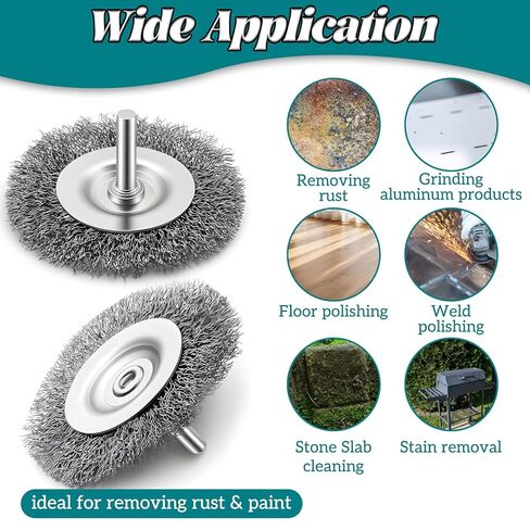 SHENLIU 20 Pcs 3 Inch Stainless Steel Wire Wheel Brushes for Drill with 1/4-Inch Shank, Die Grinder Wire Wheels for Power Operated Grinders in Saudi Arabia