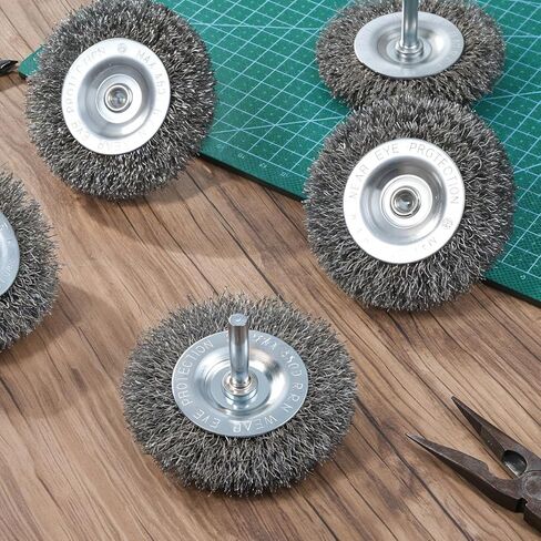 SHENLIU 20 Pcs 3 Inch Stainless Steel Wire Wheel Brushes for Drill with 1/4-Inch Shank, Die Grinder Wire Wheels for Power Operated Grinders in Saudi Arabia