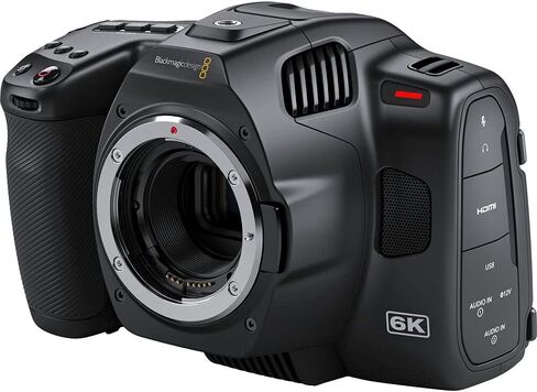 كاميرا سينما الجيب Blackmagic Design 6K Pro (حامل EF) (CINECAMPOCHDEF06P) + بطاقة قوية سعة 64 جيجابايت + برنامج Corel للصور + بطارية NPF550 + حافظة + ضوء LED + مجموعة تنظيف + كابل HDMI + المزيد in Saudi Arabia