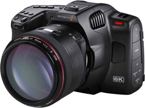 كاميرا سينما الجيب Blackmagic Design 6K Pro (حامل EF) (CINECAMPOCHDEF06P) + بطاقة قوية سعة 64 جيجابايت + برنامج Corel للصور + بطارية NPF550 + حافظة + ضوء LED + مجموعة تنظيف + كابل HDMI + المزيد in Saudi Arabia