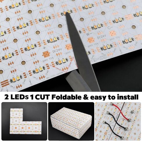 Large Tunable White LED Backlight Sheet 2700K-6500K, 78.7in x 9.45in 5.3 Sq Ft for Quartz Marble Countertops Backlit, 24V 104W 95+CRI Dimmable Flexible Cuttable Linkable LED Panel UL (6.56Ft Long) in Saudi Arabia