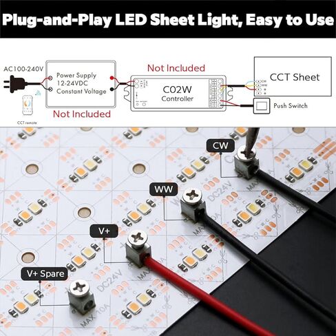 Large Tunable White LED Backlight Sheet 2700K-6500K, 78.7in x 9.45in 5.3 Sq Ft for Quartz Marble Countertops Backlit, 24V 104W 95+CRI Dimmable Flexible Cuttable Linkable LED Panel UL (6.56Ft Long) in Saudi Arabia