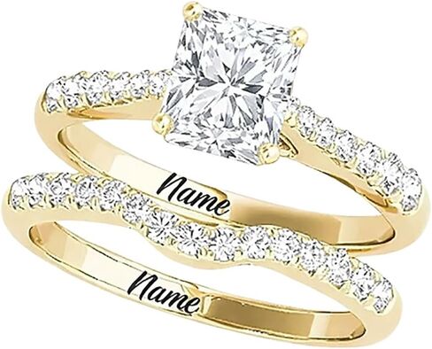 10K 14K 18K GOLD GOLD MOISSANITE RINGS مجموعات لها ، 2.6 CT. TW. مجموعة خاتم الخطوبة Moissanite للنساء مجموعة خاتم الزفاف لمشاركة الفرقة الأبدية in Kuwait