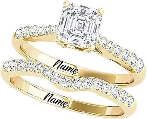 10K 14K 18K GOLD GOLD MOISSANITE RINGS مجموعات لها ، 2.6 CT. TW. مجموعة خاتم الخطوبة Moissanite للنساء مجموعة خاتم الزفاف لمشاركة الفرقة الأبدية in Kuwait