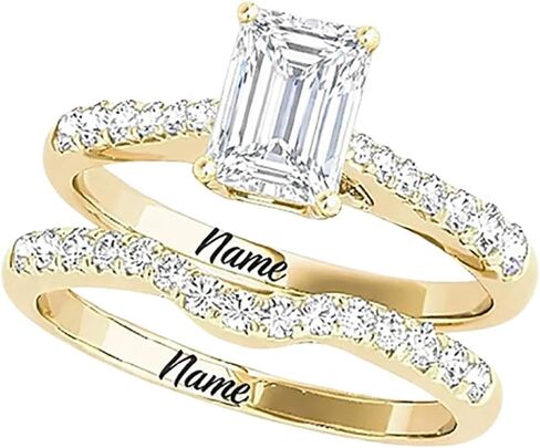 10K 14K 18K GOLD GOLD MOISSANITE RINGS مجموعات لها ، 2.6 CT. TW. مجموعة خاتم الخطوبة Moissanite للنساء مجموعة خاتم الزفاف لمشاركة الفرقة الأبدية in Kuwait