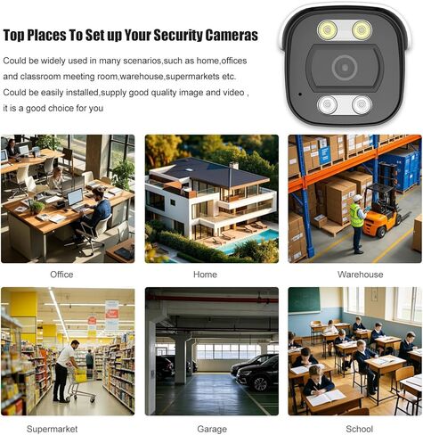 كاميرا مراقبة خارجية 8 ميجابكسل 4K POE، مقاومة للماء IP67، كاميرا IP للكشف عن المركبات البشرية، رؤية ليلية ملونة، صوت ثنائي الاتجاه، زاوية واسعة 2.8 مم، وصول عن بعد in Kuwait